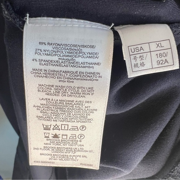 Brooks Brothers Cap Sleeve Midi Dress Sz xL Navy Blue Office Casual Travel - Picture 8 of 10